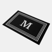 Elegantes graues monogrammiertes Fußmatte (Schrägansicht)