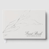Elegantes graues Pencil geätztes Twig-Brautparty Gästebuch (Vorderseite)