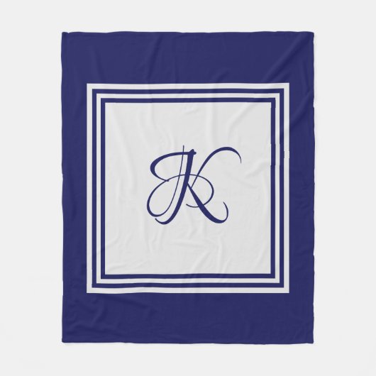 Elegantes, graues Quadrat-Muster, initiales Monogr Fleecedecke (Vorderseite)