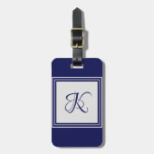 Elegantes, graues Quadrat-Muster, initiales Monogr Gepäckanhänger (Vorderseite vertikal)