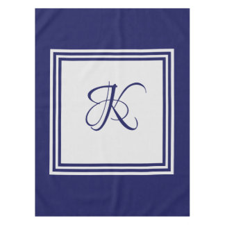 Elegantes, graues Quadrat-Muster, initiales Monogr Tischdecke