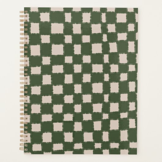 Elegantes graues Schachbrettmuster Planer (Vorderseite)