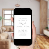 Elegantes Graues Schreiben von 3 Fotos QR Code Hoc Einladung