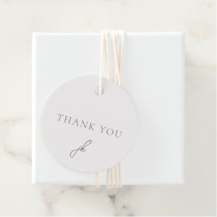 Elegantes graues Skript-Monogramm-Hochzeit Geschenkanhänger