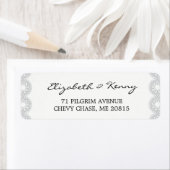 Elegantes, graues Spitzen-Rücksendezeichen (Insitu)