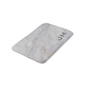 Elegantes graues und beigefarbenes Marmordesign Badematte (Schrägansicht)