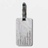 Elegantes graues und beigefarbenes Marmordesign Gepäckanhänger (Rückseite vertikal)