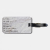 Elegantes graues und beigefarbenes Marmordesign Gepäckanhänger (Rückseite horizontal)