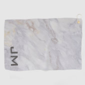 Elegantes graues und beigefarbenes Marmordesign Golfhandtuch (Horizontal)