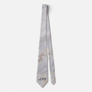 Elegantes graues und beigefarbenes Marmordesign Krawatte