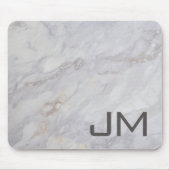 Elegantes graues und beigefarbenes Marmordesign Mousepad (Vorne)
