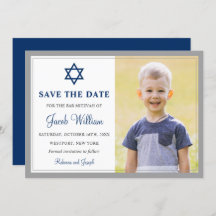 Elegantes Graues und Navy Blue Bar Mitzvah Foto