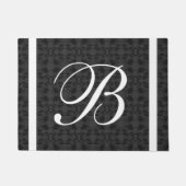 Elegantes graues und schwarzes Monogramm Fußmatte (Vorderseite)