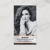 Elegantes graues und schwarzes Sozialportrait Visitenkarte (Rückseite)