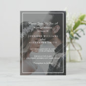 Elegantes graues und weißes Foto Einladung zur Hoc (Stehend Vorderseite)