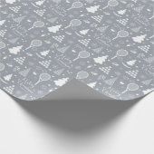 Elegantes graues und weißes Tennis Weihnachten Geschenkpapier (Ecke)