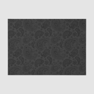 Elegantes graues vintage Paisley mit schwarzem Hin Seidenpapier