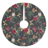 Elegantes graues Weihnachtsmuster Polyester Weihnachtsbaumdecke (Vorderseite)