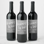 Elegantes graues Weinkeller Weinetikett (Flaschen)