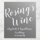 Elegantes graues Weinkeller Weinetikett (Einzelnes Label)