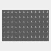 Elegantes Graues Weiß Weihnachtsbaum Muster Gesche Geschenkpapier Set (Vorderseite 2)