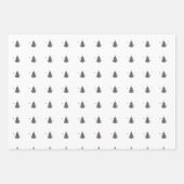 Elegantes Graues Weiß Weihnachtsbaum Muster Gesche Geschenkpapier Set (Vorderseite)