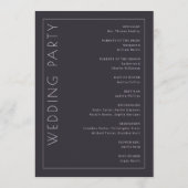 Elegantes graues Zeremonienprogramm Programm (Rückseite)