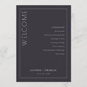 Elegantes graues Zeremonienprogramm Programm (Vorderseite)