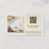 Elegantes Graugoldmöbel oder Innendesign Visitenkarte (Rückseite)