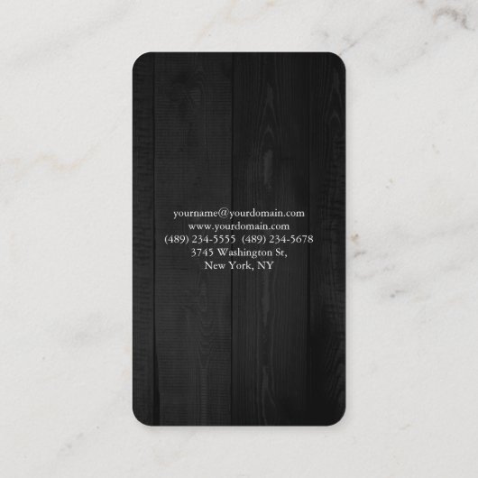 Elegantes Grauholz Schlicht Modernes Minimalistisc Visitenkarte (Rückseite)