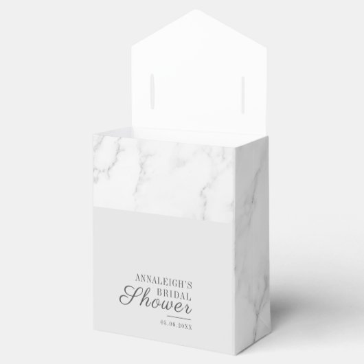 Elegantes Graumarmor-Muster-Brautparty Geschenkschachtel (Geöffnet)