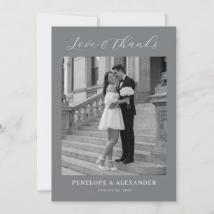 Elegantes Graustufen-Klassiker-Foto Dankeskarte