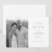 Elegantes Graustufen-Minimalist-Foto Save The Date (Vorne/Hinten)