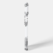 Elegantes, graviertes B&W Floral mit Name oder Mon Case-Mate iPhone Hülle (Rückseite / Rechts)