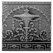 Elegantes Gray Black Neoklassische Antique Repro T Fliese (Vorderseite)
