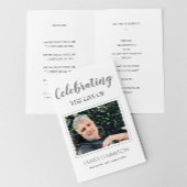 Elegantes Gray Celebration of Life Funeral Program