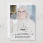 Elegantes Gray Foto 99. Geburtstagsparty Einladung (Vorderseite)