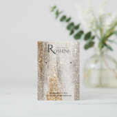 Elegantes Gray Gold Brush Jewlery Display Visitenkarte (Stehend Vorderseite)
