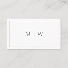 Elegantes Gray Monogram Modernes Beruflich Simple Visitenkarte