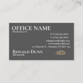 Elegantes Gray Real Anwesen Design mit Foto Visitenkarte (Rückseite)