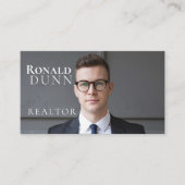 Elegantes Gray Real Anwesen Design mit Foto Visitenkarte (Vorderseite)