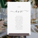 Elegantes Gray Script Tischnummer 1 Seating Chart<br><div class="desc">Diese eleganten,  grau-weiße Signatur-Skripte mit doppelseitiger Tischnummer-1-Sitzkarte sind perfekt für alle Feiern geeignet. Entwickelt von Thisisnotme©</div>