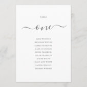 Elegantes Gray Script Tischnummer 1 Seating Chart (Rückseite)