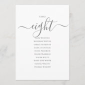 Elegantes Gray Script Tischnummer 8 Sitzungstabell (Vorderseite)