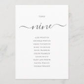 Elegantes Gray Script Tischnummer 9 Sitzungstabell (Rückseite)