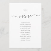Elegantes Gray Script Tischnummer 9 Sitzungstabell (Vorderseite)