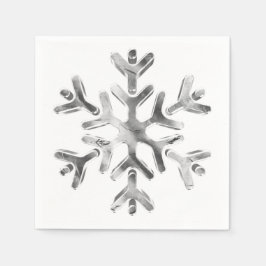 Elegantes Gray Silver Snowflake Winter Party Napki Serviette