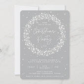 Elegantes Gray Sparkling Lights Weihnachts-Party Einladung (Vorderseite)