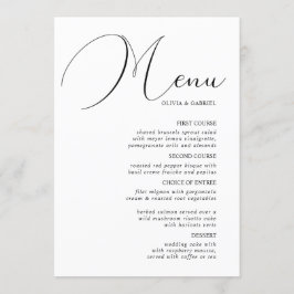 Elegantes, graziöses klassisches Wedding Menu Menükarte