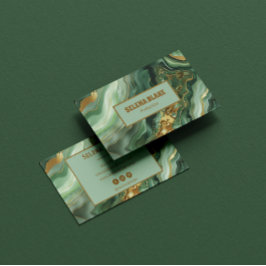 Elegantes Green Agate mit Gold Glitte - Moderne Visitenkarte